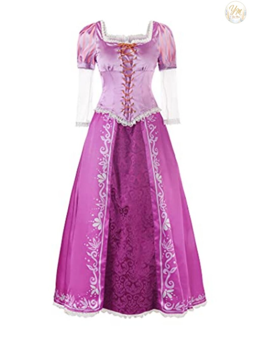 Princess Costume Dress Halloween Cosplay Lace Puff Sleeve Floor Length